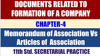 11th Std Secretarial Practice Chapter4 Memorandum Of Association Vs Articles of Association Q4 [upl. by Melburn64]