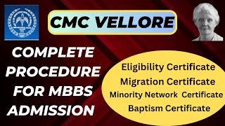 Complete Procedure for CMC Vellore MBBS Admission Process  NEET 2024 Score  TN MCC cmcvellore [upl. by Oleusnoc]