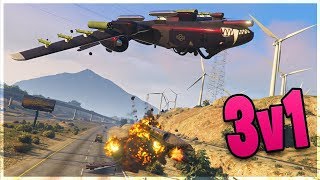 3 Hydra Jets vs B11 Strikey Boi GTA 5 Dogfighting [upl. by Marvella]