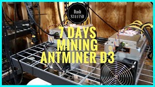 7 days of Mining with the Antminer D3  700 or 400 [upl. by Nerua347]