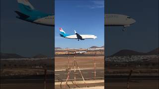 Luxair B737 MAX arrival at Lanzarote [upl. by Freyah]