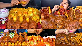 ASMR EATING SPICY CHICKEN BIRYANI  MUTTON CURRY EGG CURRY  BEST INDIAN FOOD MUKBANGFoodie India [upl. by Otrebmal]