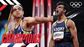 Neeraj Chopra 🇮🇳 wins Indias First Track and Field Olympic Gold 🥇  Reigning Champions [upl. by Aylward]