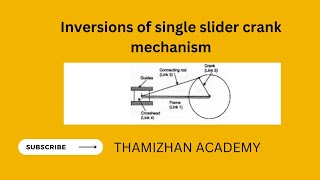 Inversions of Single Slider crank Mechanism in Tamil tom kom mechanism [upl. by Hylan]