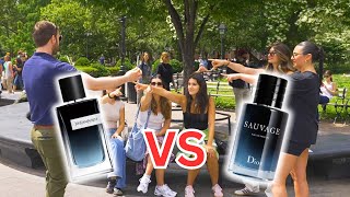 Dior Sauvage Eau De Parfum vs YSL Y Eau De Parfum Fragrance Battle Womens Reactions [upl. by Labinnah608]