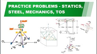 PRACTICE PROBLEMS  STATICS STEEL MECHANICS TOS Equilibrium amp 3D Forces [upl. by Ambrosius]