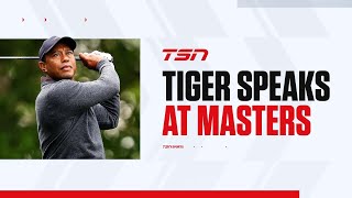 Tiger Woods speaks ahead of 2024 Masters [upl. by Rosenbaum433]