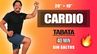 Cardio TABATA para Quemar Grasa  40 minutos 🔥💦🔝 Siéntete Joven [upl. by Morice]