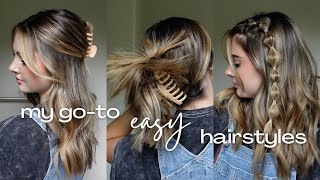 8 hairstyles for medium length hair ♡  claw clip hack for thick hair [upl. by Nirual]