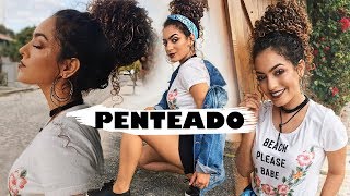 PENTEADO PARA CABELO CACHEADO  COQUE ESTILOSO  Mathira Menezes [upl. by Ailemor]