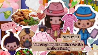 🍁toca world Tuesdays night routine for the mellow fam💗by sister M fancy dinner get ready for bed🍂 [upl. by Ellehsyt]