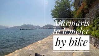 Marmaris Marina to Icmeler Harbour bike ride along the sea front promenade Scenic route in 4K [upl. by Junieta]