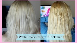 Wella T18 before and after ✨ WellaT18 HairMagic ColorCharm blonde diyhairdye wella t18 [upl. by Nilatak]