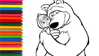 Drawing And Coloring Easy A Cute Masha And The Bear 🧸🌈 Art Painting Ideas for Kids Toddlers 🌈 115 [upl. by Aniala]