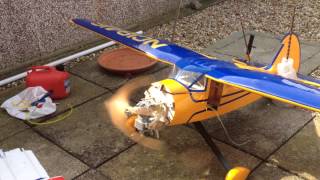 First run of agm 30cc engine in hobbyking stinson [upl. by Adnylem]