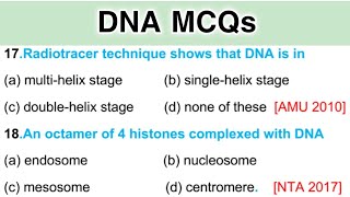 Biochemistry MCQ  Structure of DNA  Chromosomes and DNA [upl. by Anabal330]