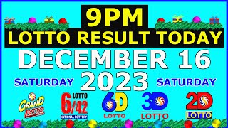 9pm Lotto Result Today December 16 2023 Saturday [upl. by Aneled850]