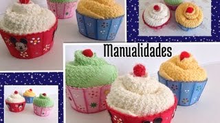 CUPCAKES O PANQUECITOS HECHOS CON TOALLITAS FACIALES Y FOAMY  CUPCAKES MADE WITH WASHCLOTHS [upl. by Uhp]