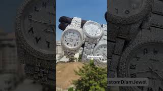 Luxury VVS Moissanite Diamonds Watch Studded with Fully Bust down Rolex Watches [upl. by Nani706]