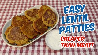 Poor Mans Burgers  Lentils Patties Are Cheaper Than Meat Meatless Burger Recipe [upl. by Ashatan]