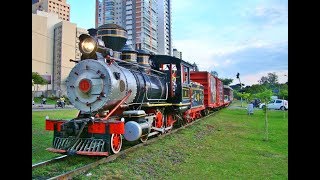 Trem Natal Rumo com Locomotiva Vapor Mogul 11 ABPFPR Na Rampa do Jardim Botânico em Curitiba [upl. by Raffarty452]