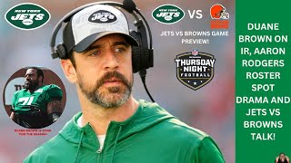 Duane Brown Aaron Rodgers and Jets VS Browns talk [upl. by Aylatan]