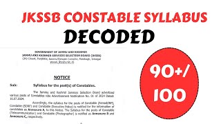 JKSSB CONSTABLE  TELECOMMUNICATION PHOTOGRAPHER OFFICIAL SYLLABUS  JKEXAMS [upl. by Ardnuat425]