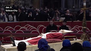 Thousands View Pope Benedict XVIs Body at Vatican [upl. by Nairret]