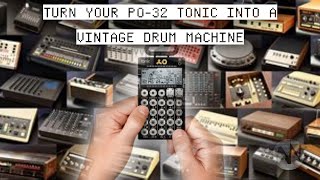 Turn your PO32 TONIC into a vintage drum machine audio Transfers included [upl. by Aihsetan]