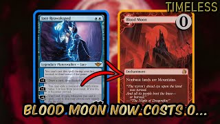 Its Official Blood Moon Now Costs 0 Mana  Jace Blue Moon  Timeless BO3 Ranked  MTG Arena [upl. by Aiyram]