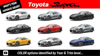 20202023 Toyota GR Supra  COLOR OPTIONS  Best colors for the MKV Toyota Supra [upl. by As258]