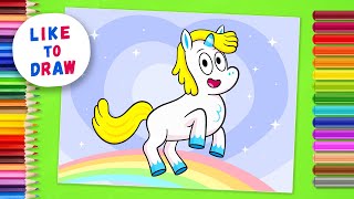 How to Draw DONNY THE UNICORN step by step  Cute Friend from The Powerpuff Girls Drawing Tutorial [upl. by Breban]