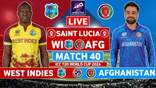 West Indies vs Afghanistan Live Match  WI vs AFG Live Match Today  ICC T20 World Cup Live Match [upl. by Soilisav]