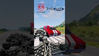 Epic battle Dodge Charger vs Ford Mustang Who will win beamng beamngdrive game gaming shorts [upl. by Dempsey103]