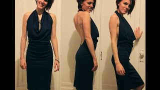 DIY Easy Backless Dress Tutorial with a Halter Top Cowl Neck [upl. by Cathy227]