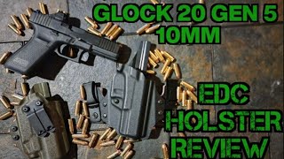 Glock 20 Gen 5 10mm Holster Review IWB Vedder Protuck vs JM Custom Kydex for EDC Concealed Carry [upl. by Anirres]