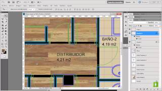 Utilizar AutoCAD y Photoshop para crear folleto comercial 610  Crear huecos y carpintería [upl. by Narra]