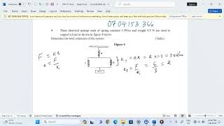 HOOKES LAW CALCULATIONS SPRING CONSTANT FOR SPRING NETWORKS [upl. by Neeruam]