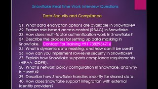 Snowflake RealTime Work Interview Questions Part 4 [upl. by Estren]