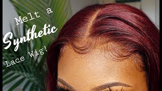 HOW TO MELT A SYNTHETIC LACEFRONT WIG FT ITS A WIG quotDARAquot  PISCESFINEST [upl. by Theurer]