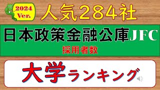 2024Ver人気284社、日本政策金融公庫採用者数、大学ランキング [upl. by Gloria]