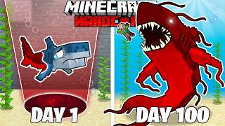 I Survived 100 Days as a BLOOD SHARK in HARDCORE Minecraft [upl. by Lanna]