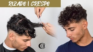 Como cortar cabello RIZADO  CRESPO de Hombre  Paso a paso [upl. by Aihseym]