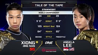 Xiong Jing Nan vs Angela Lee III  ONE Championship Full Fight [upl. by Koss]