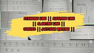 Standing Line  Sleeping Line  Slanting Line  Curves  Pattern Writing [upl. by Harold504]