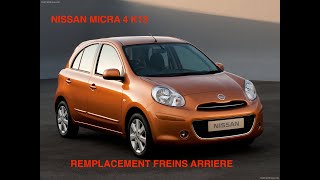 NISSAN MICRA 4 K13 remplacement frein arrière avec références pièces couple de serrage rear brake [upl. by Busby]