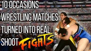 10 Wrestling Matches Turned Into REAL Shoot Fights [upl. by Refinnaj]