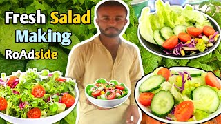 ONLY 50 RUPEES  FRESH GREEN SALAD MAKING ROADSIDE  PAKISTANI SREET FOOD  RM Food Vlog [upl. by Harli]