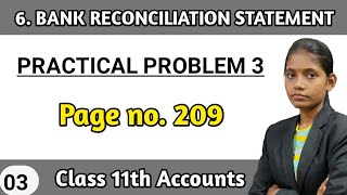 Class 11th bk chapter 6 bank reconciliation statement practical problems 3 maharashtra board [upl. by Nooj28]