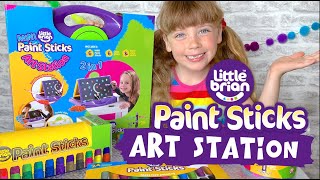 Little Brian Paint Sticks Art Station  Dear Mummy Vlog [upl. by Furiya]